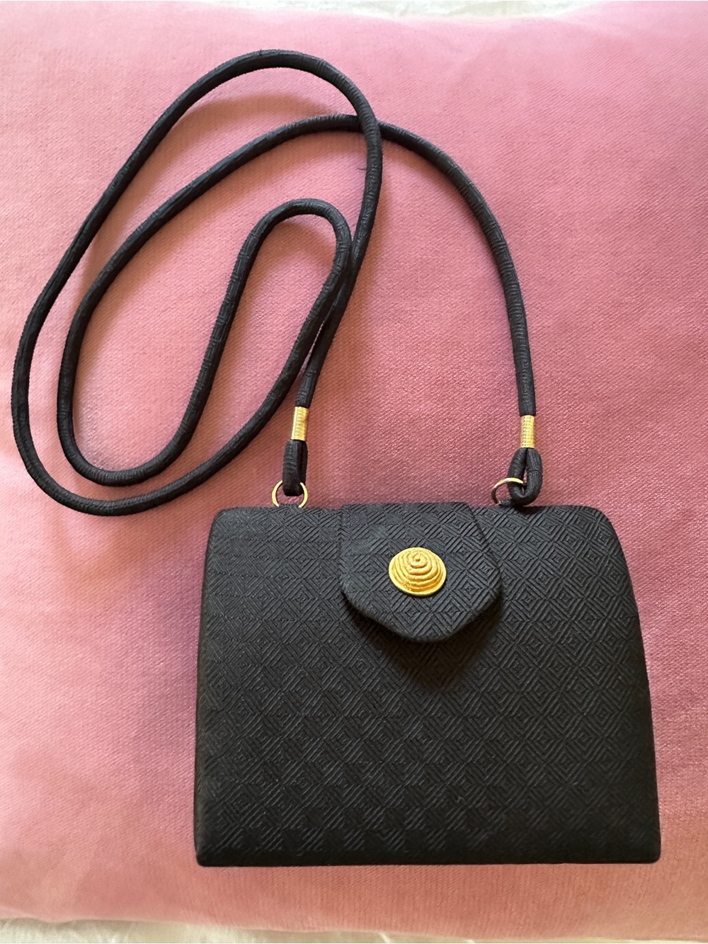 Jim Thompson black silk crossbody purse
